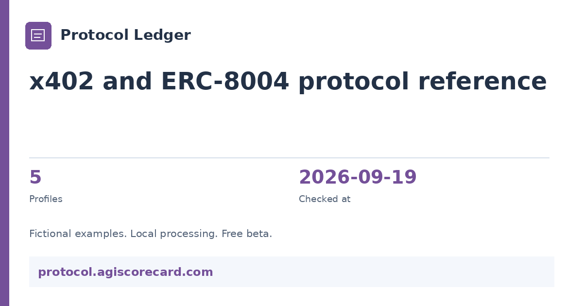 x402 and ERC-8004 protocol reference
